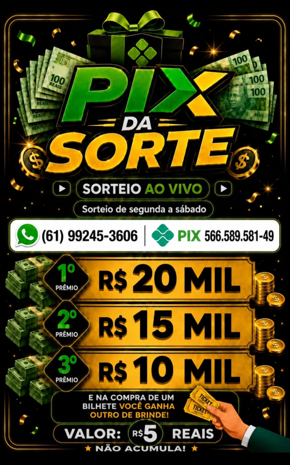 Pix da Sorte - Segunda a Sábado